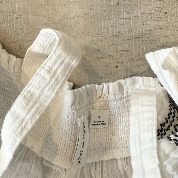 Janie And Jack Girls Cold Shoulder Cotton Jumpsuit - Picture 2 of 3